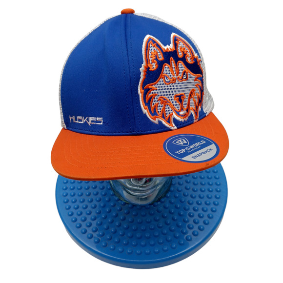 Top of the World, Rare White Mesh Truckers Huskies Snapback,‎ Orange & Blue - Picture 6 of 10